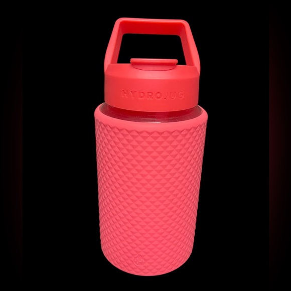 Hydrojug Glass 64 Oz Water Bottle Lid With Straw And Silicone Sleeve Fuchsia - Picture 1 of 6